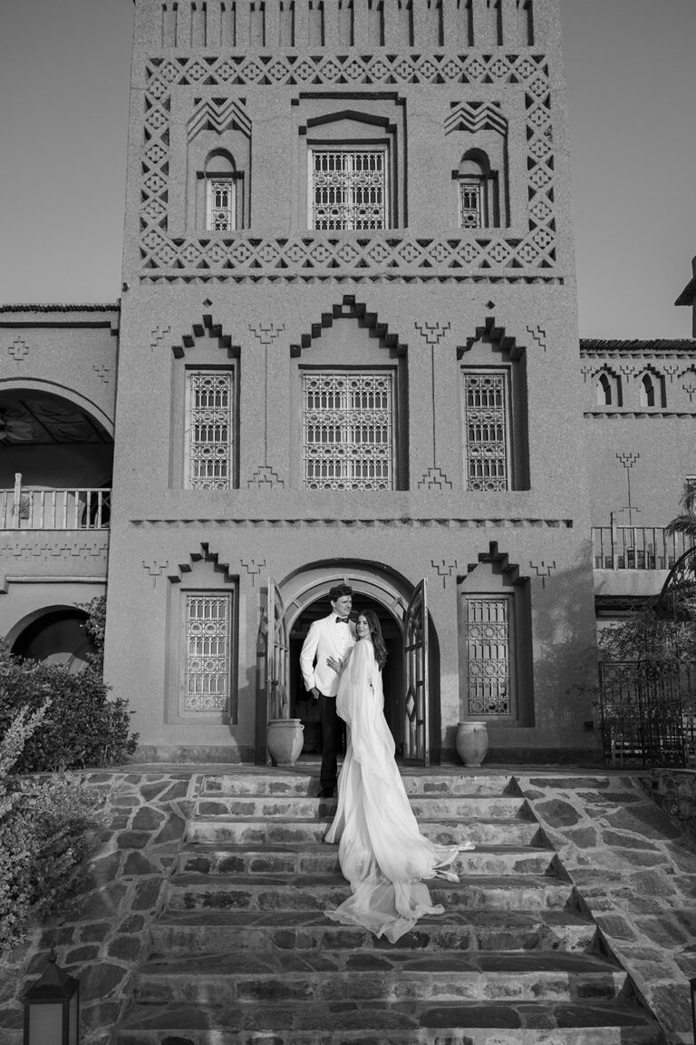The bride and the groom infront of the Kasbah D'if