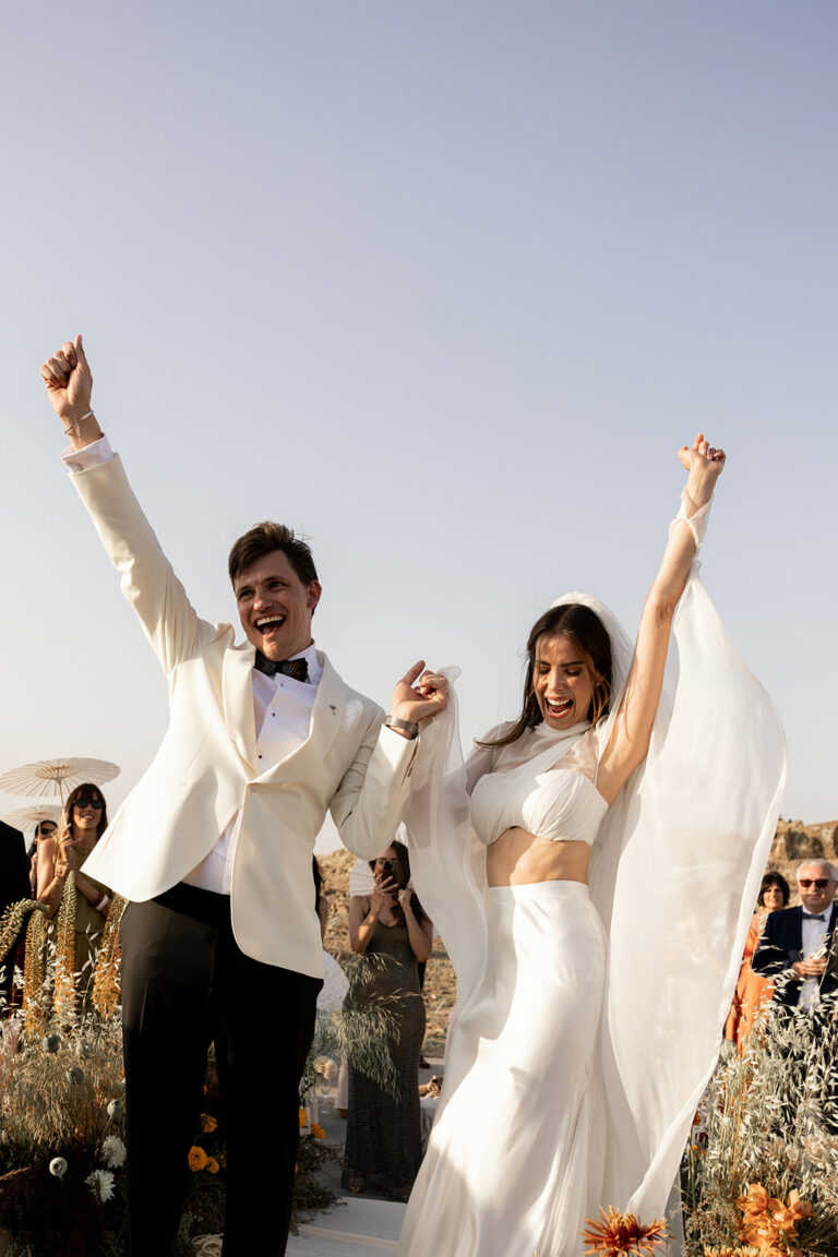 The bride and the groom at Kasbah D'if just right after the ceremony and the I Do's