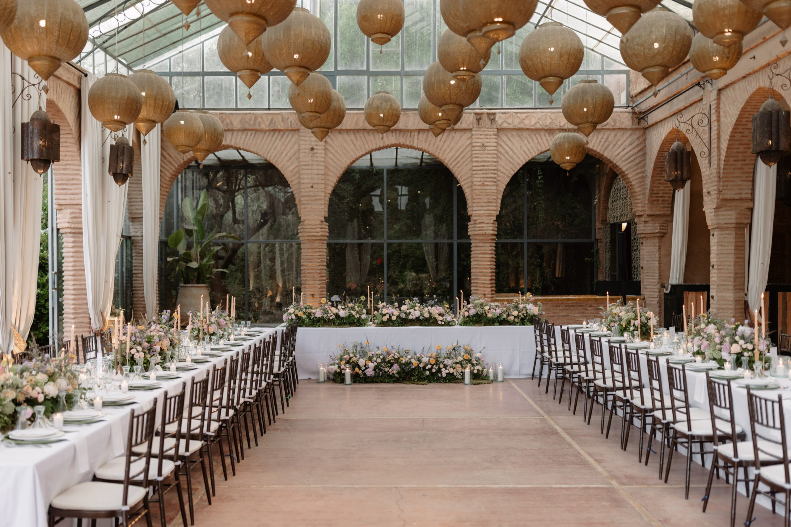 Reception space at Beldi Country Club wedding in Marrakech