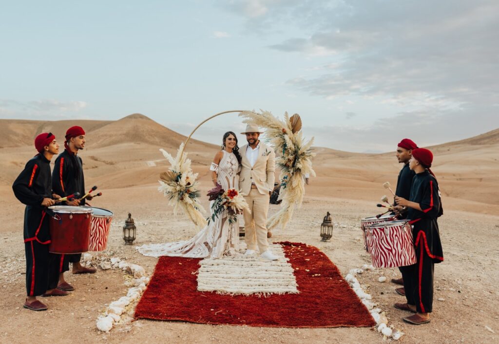 A couple during their elopement wedding in Marrakech