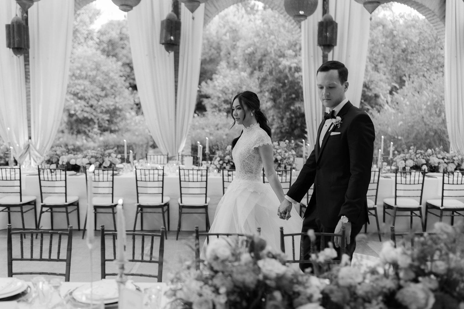 A couple at their luxury wedding in Marrakech styled by Marrakech wedding planners
