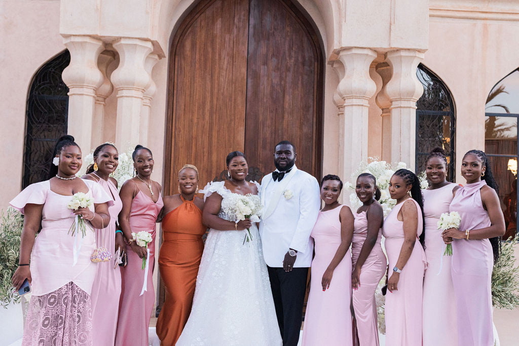 Group photos at a Nigerian wedding in Marrakech