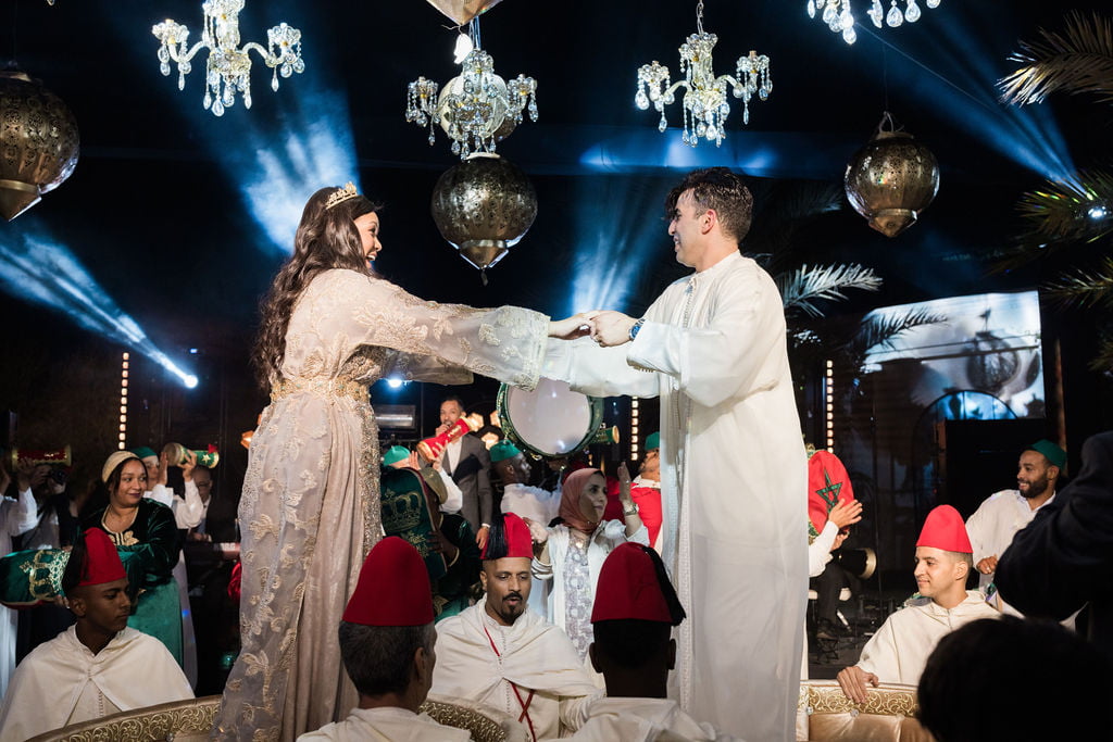 Couple during evening celebrations at Marrakech wedding venue